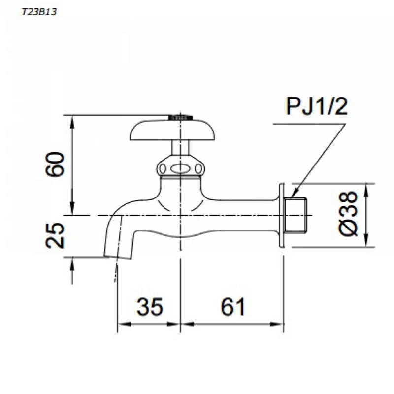 Vòi Lạnh Gắn Tường TOTO T23B13 - Ảnh 2