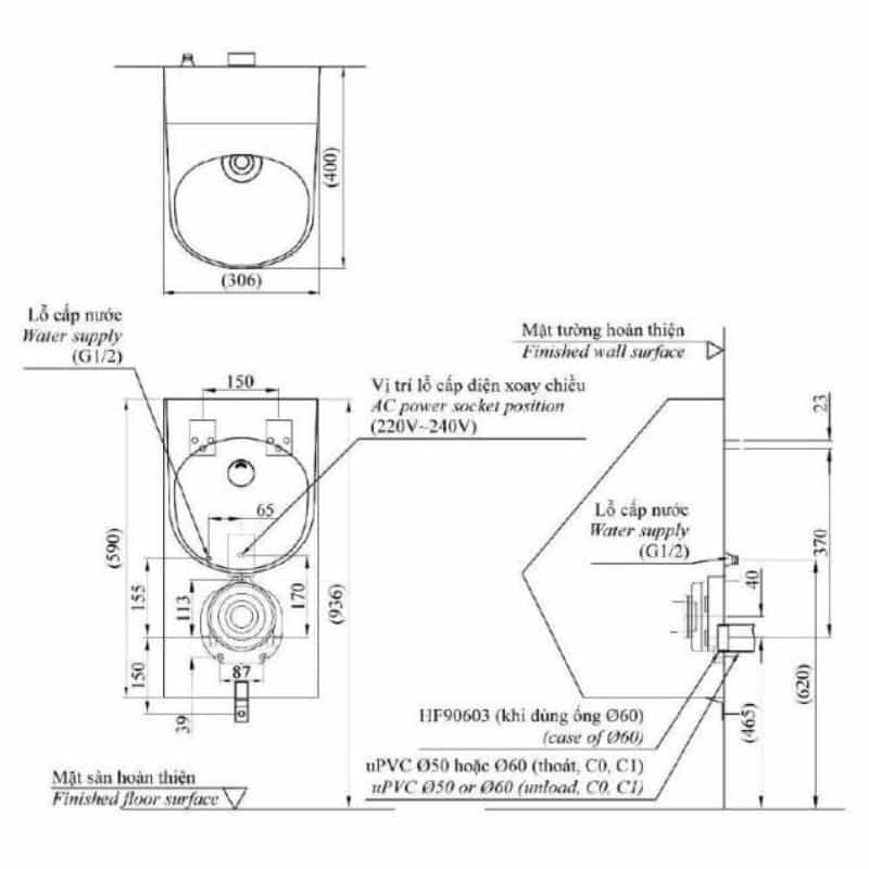 Bồn Tiểu Nam TOTO USWN925AEV Cảm Ứng Điện - Ảnh 4