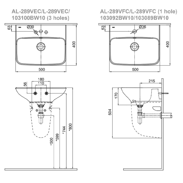 Chậu Rửa Lavabo Inax L-289V - Ảnh 2