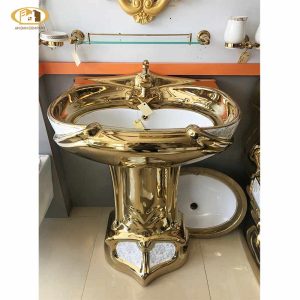 Chậu Lavabo Vàng 24k Cao Cấp HUGE H-LV9999G
