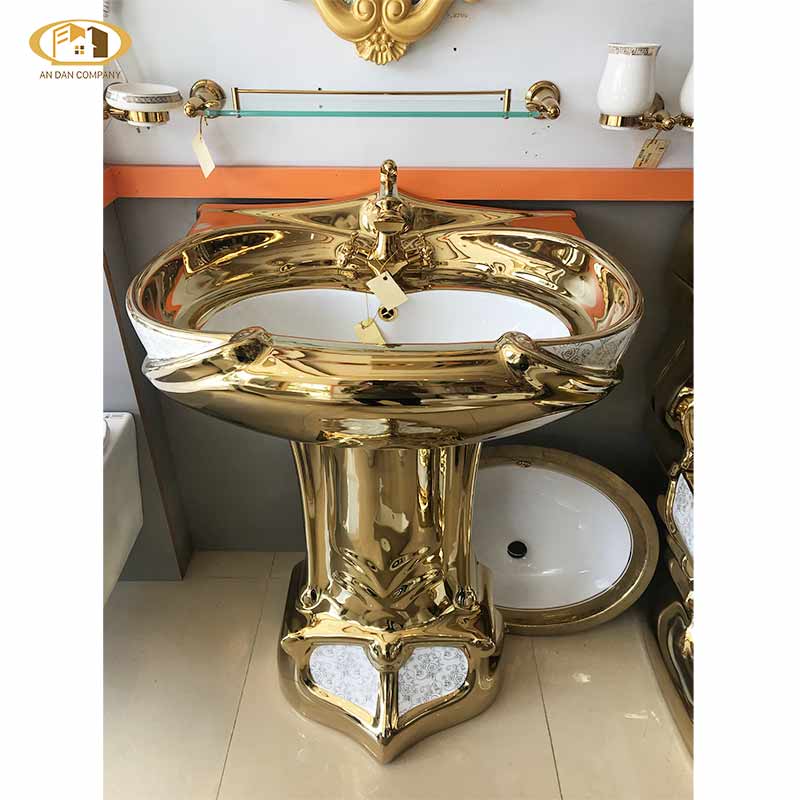 Chậu Lavabo Vàng 24k Cao Cấp HUGE H-LV9999G