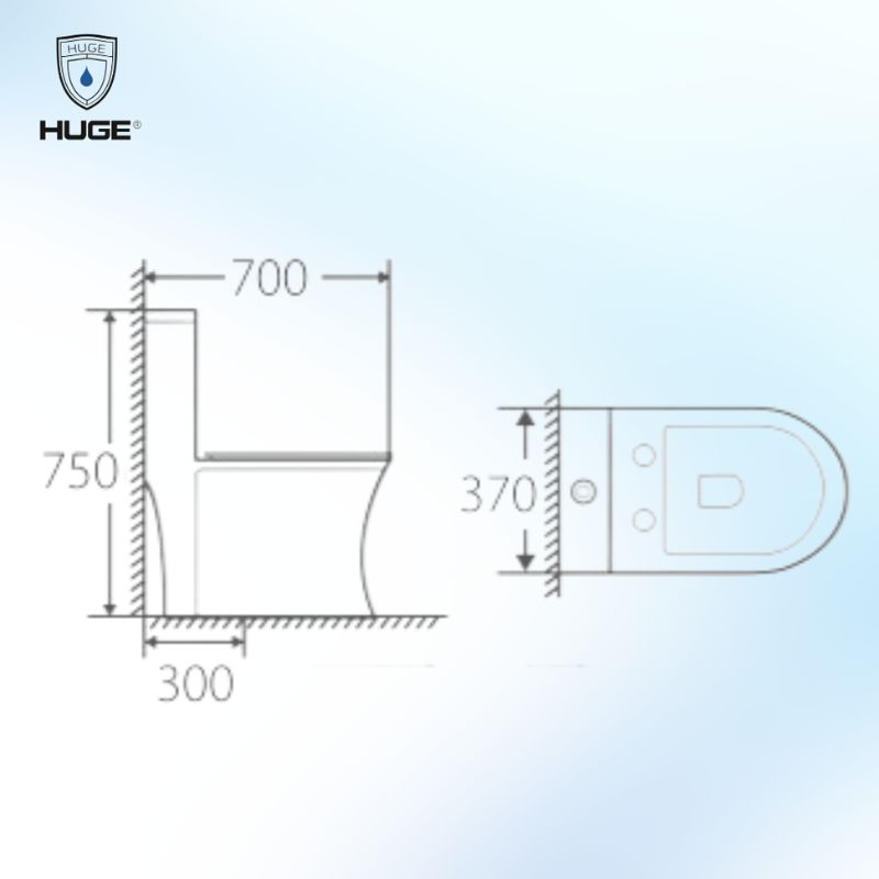 Bồn Cầu Một Khối HUGE H-BC668 - Ảnh 2