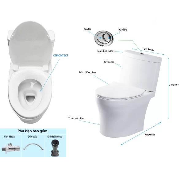 Bồn Cầu 2 Khối TOTO CS769DRT8 Nắp TC600VS - Ảnh 2
