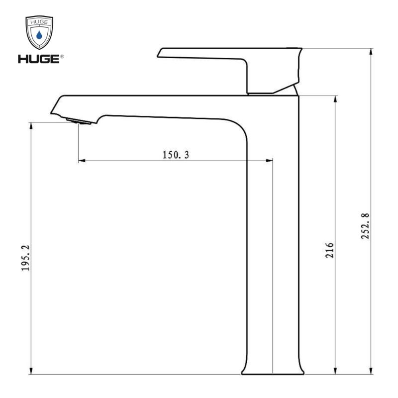 Vòi Lavabo Nóng Lạnh Huge Elegant Eco H-2200A - Ảnh 3