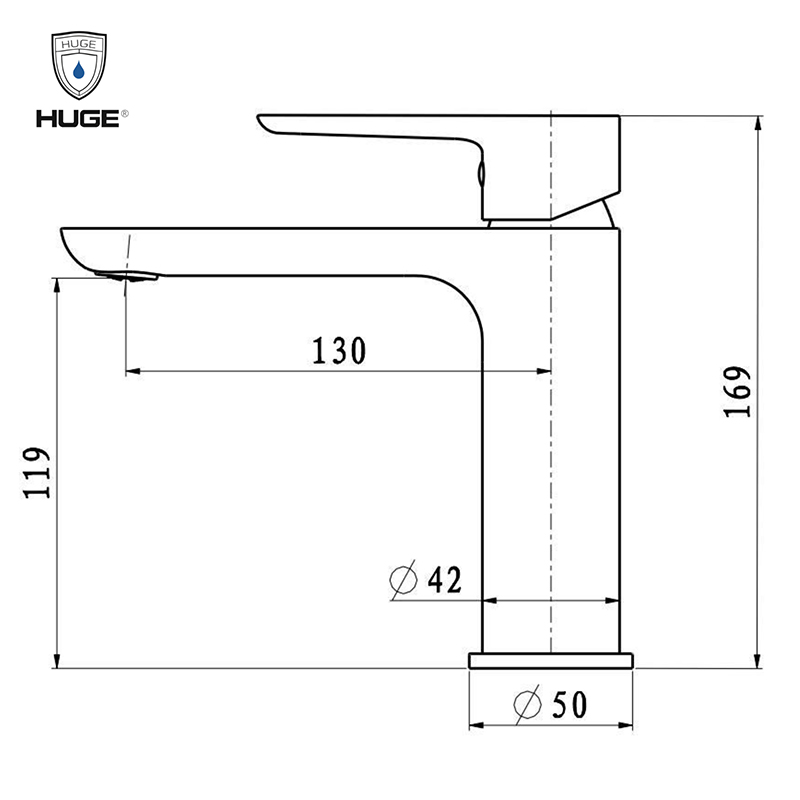 Vòi Lavabo nóng lạnh Huge Allen Eco H-2800VM - Ảnh 3
