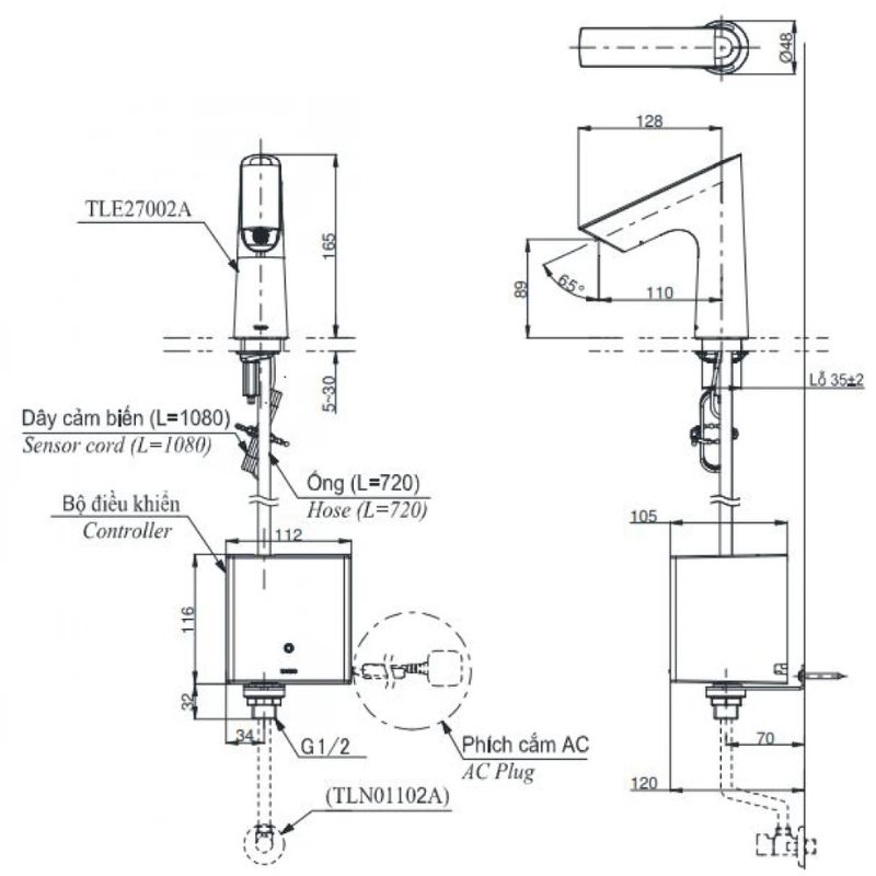 Vòi Lavabo Cảm Ứng TOTO TLE27002V Tự Động - Ảnh 2