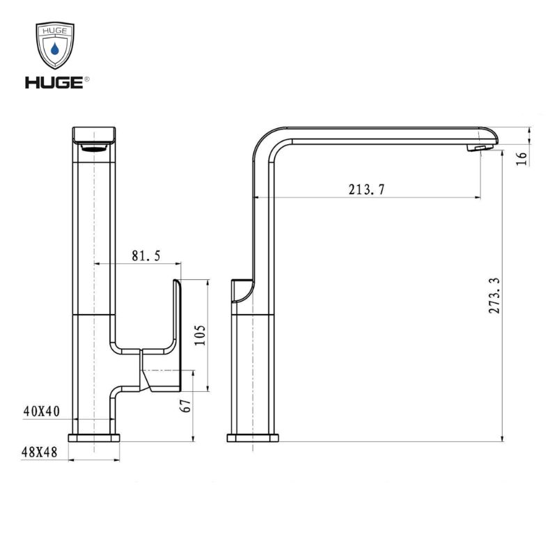 Vòi Rửa Chén Huge H-V2911M - Ảnh 2