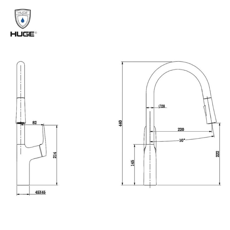 Vòi Rửa Chén HUGE H-V2811PB - Ảnh 2