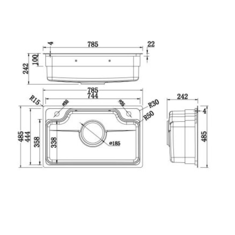Chậu Rửa Chén HUGE H-KS7848-LUX
