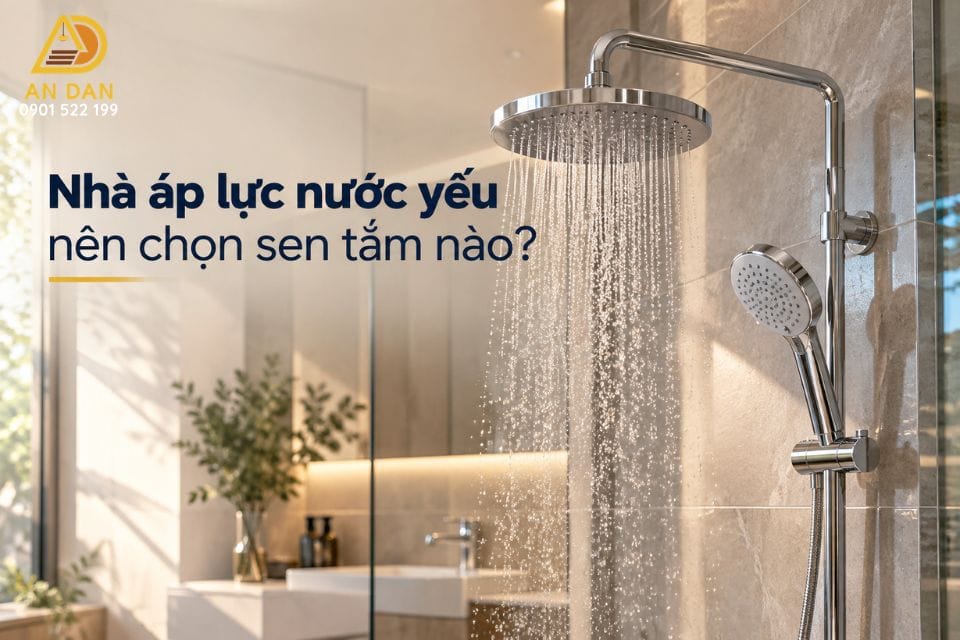 sen tắm áp lực nước yếu